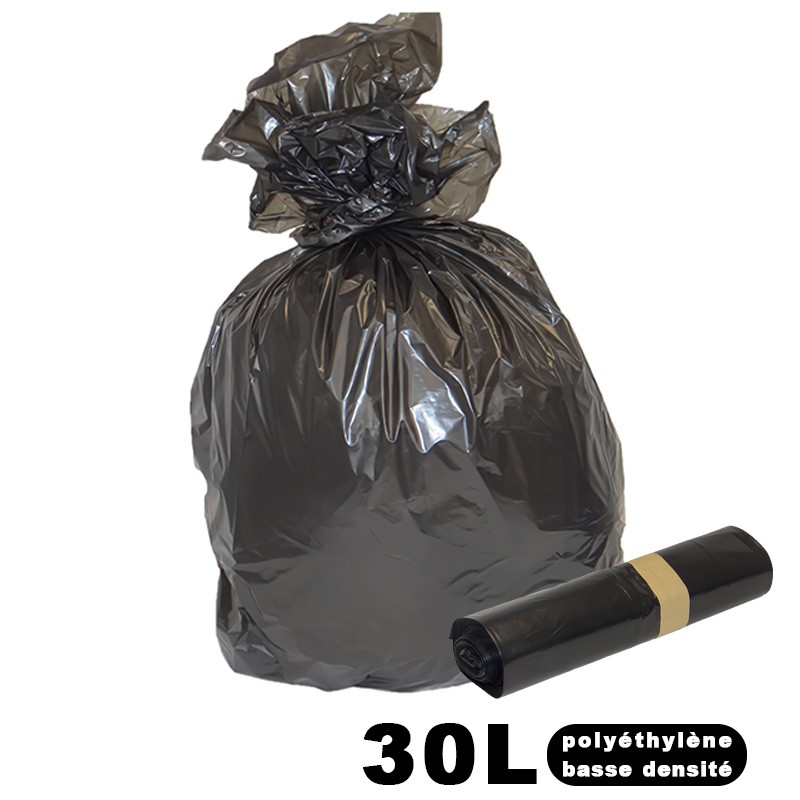 Sacs-poubelle noirs Capacite 30L Type de sac 27 μ Conditionement